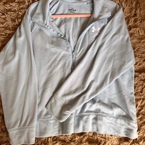 baby blue adidas half zip up